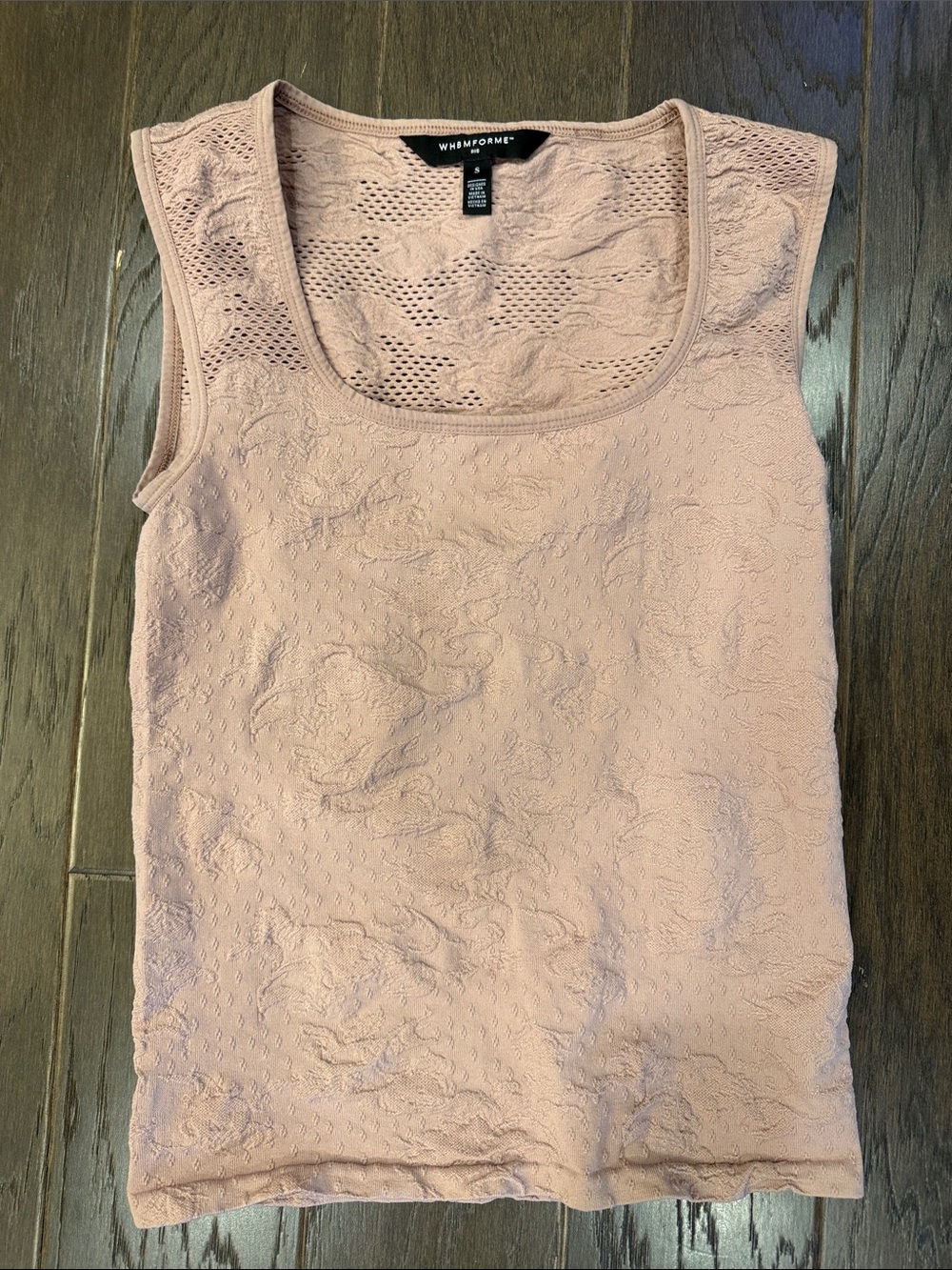 White House Black Market Forme Dusty Pink Textured Scoop Neck Tank